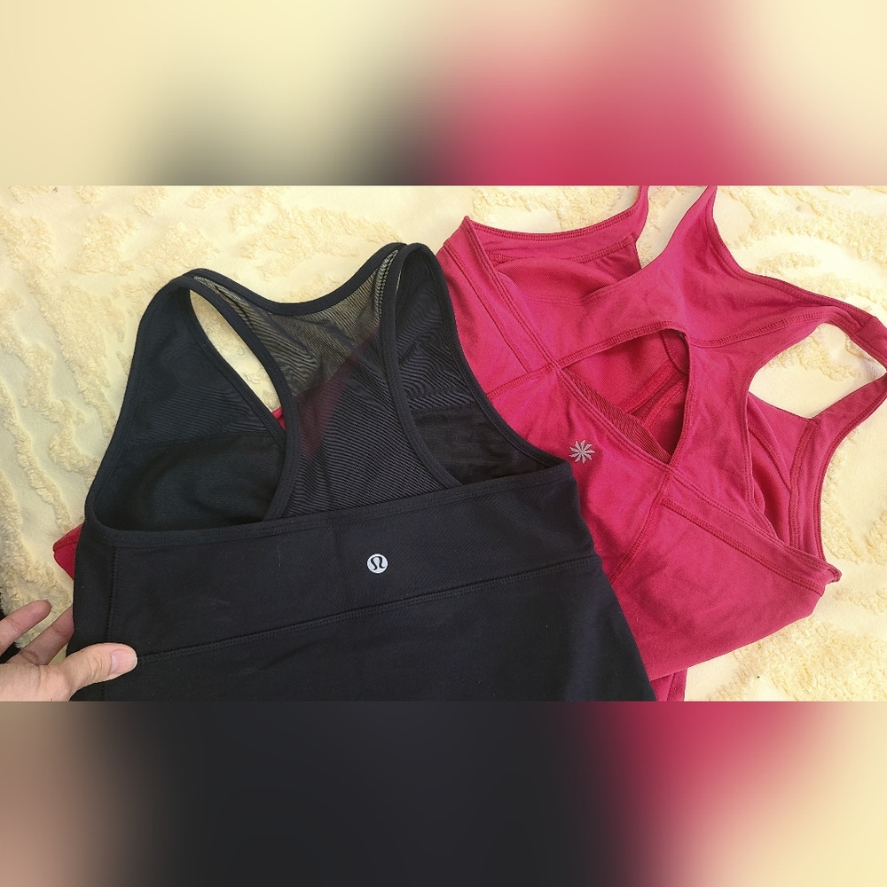 Lululemon And Athleta Women's Red and Black Tank Tops Duo Size S - Picture 6 of 6